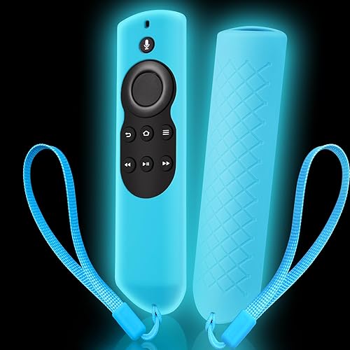 Firestick - Funda para mando a distancia, Firestickremote Funda para control remoto, funda para cubierta con patio de tierra que brilla en azul