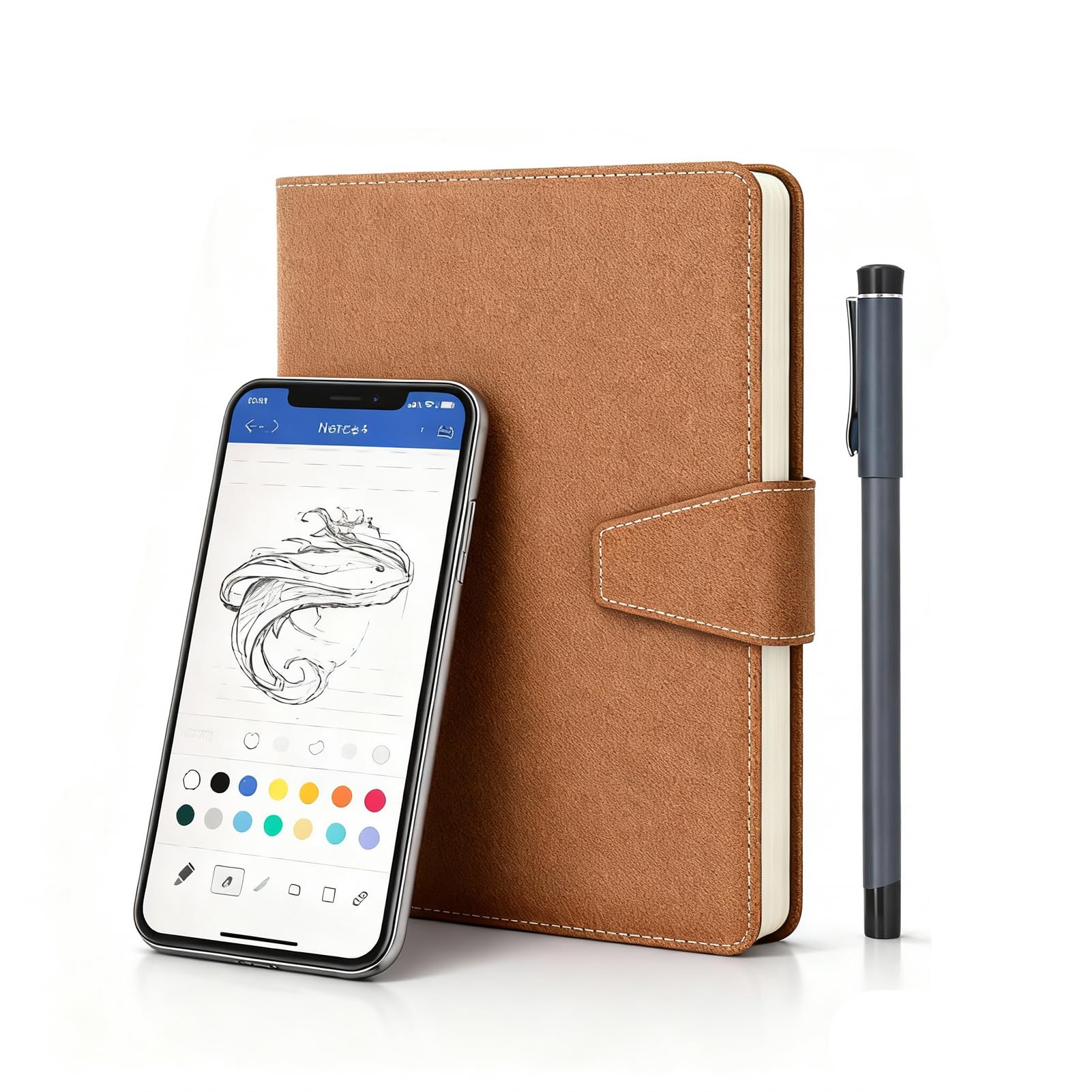 3 su 1 Notebook Digitale con Penna Intelligente, Sincronizzazione in Tempo Reale per la Digitalizzazione, Convertire in Testo, Memorizzare e Condividere Note di Carta (BROWN)