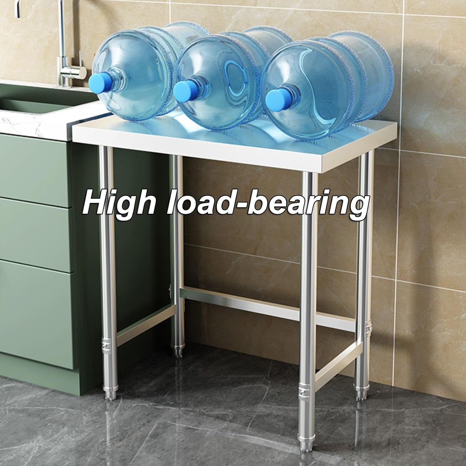 Commercial Stainless Steel Work Table Multifunctional Kitchen Preparation Table Sturdy and Practical Metal Table Chopping Vegetables Chopping Bones Kneading Without Shaking Chopping Board