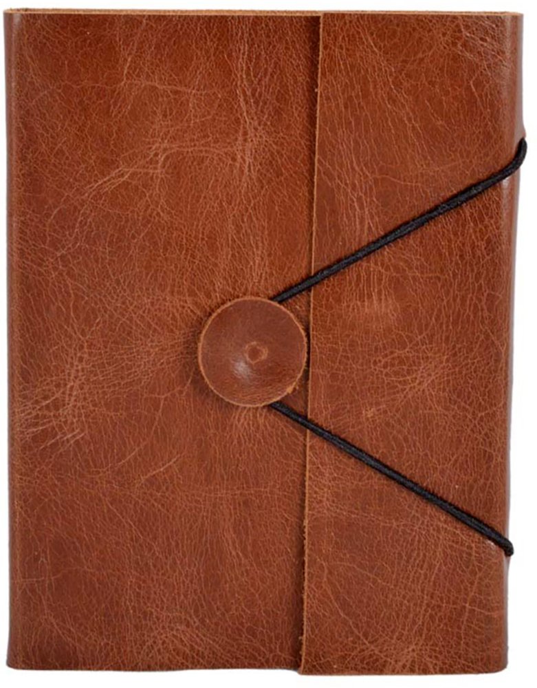 Craft Club Soft Leather Notebook with Button, 6 x 4.5 inches, 200 Pages