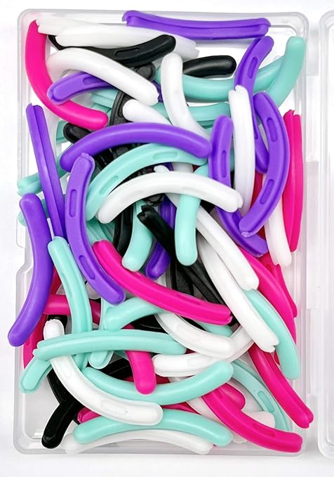LLTGMV 80 pcs Curler Refills Eyelash Curler Refill Pads Silicone Rubber Curler Replacement Refills Pads for Universal Eyelash Curler with a Clear Storage Box