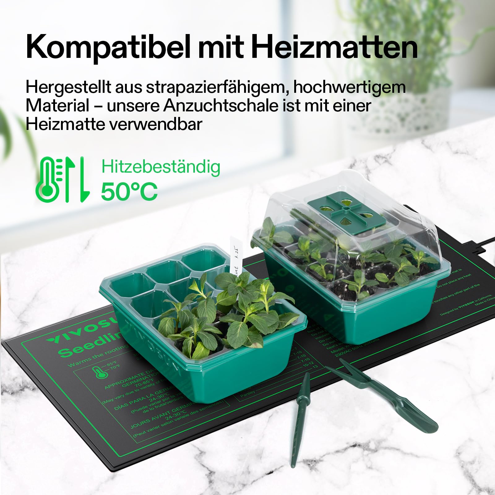 Joyhalo Saatgut-Starter-Set – Mit 12 Töpfen, Wachstumslicht, Graphen-Heizmatte & Feuchtigkeitskuppel