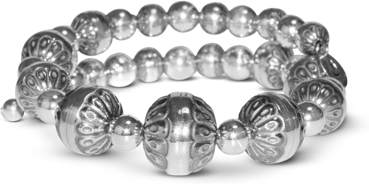 American West Jewelry Sterling Silver Women's Coil Wrap Bracelet Silver Native Pearls One Size Fits Most