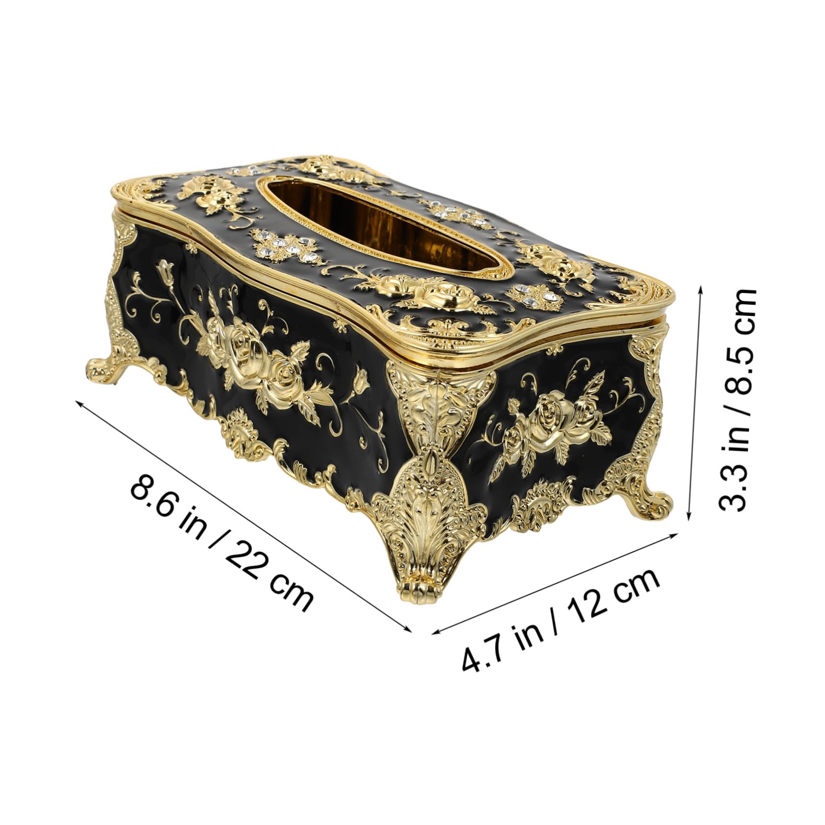 Gewebebox Vintage Stil Acryl Taschentuchbox Europäische Serviettenbox Dekoration Für Wohnzimmer Badezimmer Büro 8.50X12.00X22.00Cm