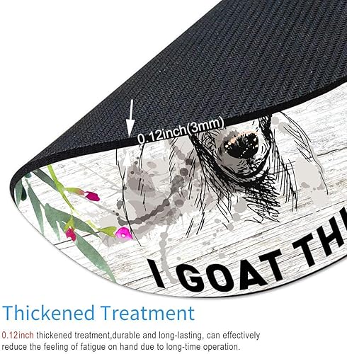 Miniatura 4 de Smooffly Alfombrilla de mouse redonda con texto en inglés "I Goat This Quote", accesorios de escritorio de oficina, alfombrilla de mouse de cabra,