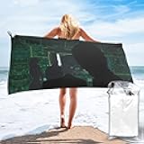 JIAGLINDE Hacker Attack Print Quick Dry Sand Free Beach Towel, Super Absorbent Bath Towel Suitable for Swimming Pools Bathrooms Fitness Picnics Camping Travel Yoga Blankets 31.5x63 in.