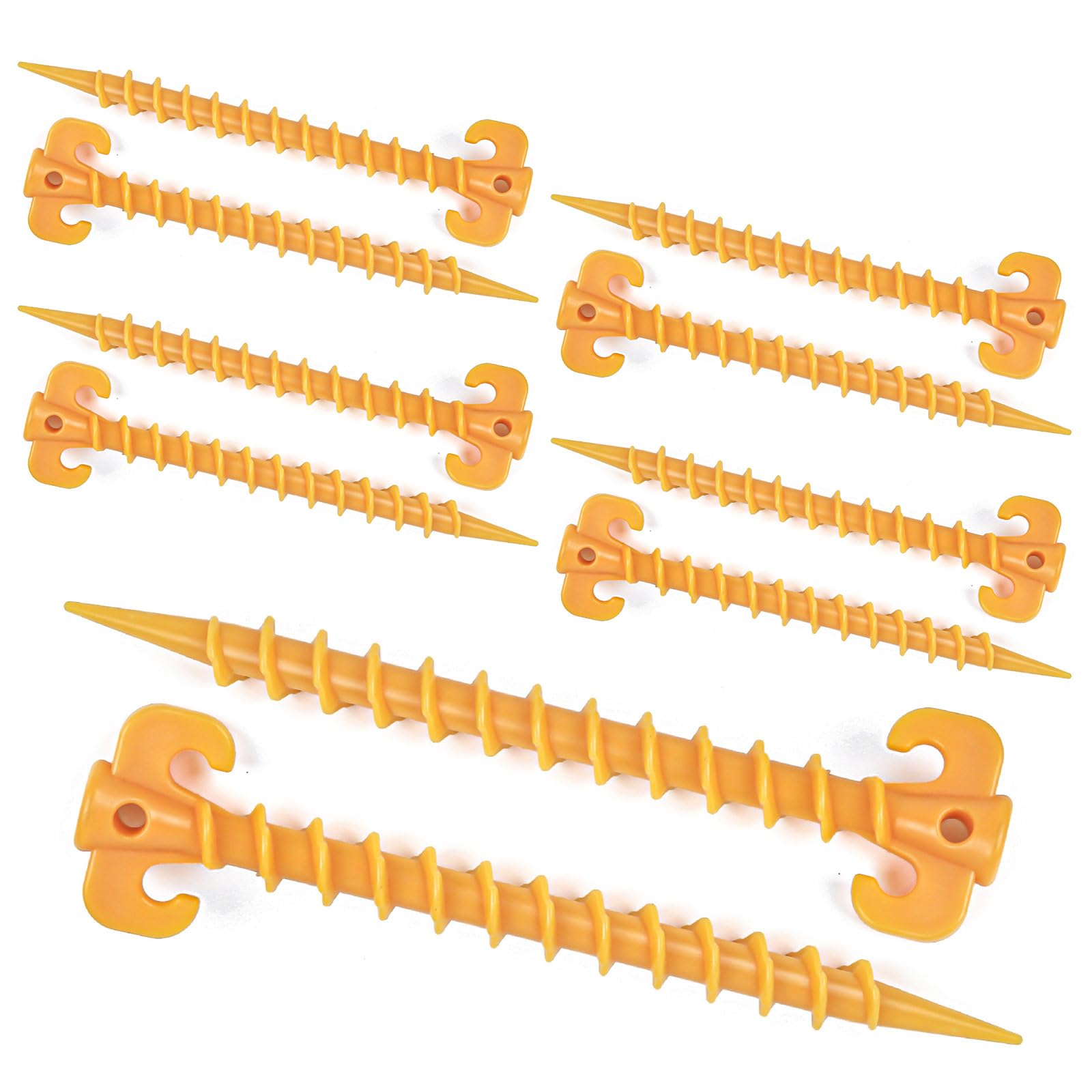 10Pcs Camping Tent Stakes Pegs Tent Heavy Duty Tent Nail Plastic Screw Tent Pegs for Fixing Camping Tent Rain Tarps Outdoors Tent Nails 20 * 4.5cm