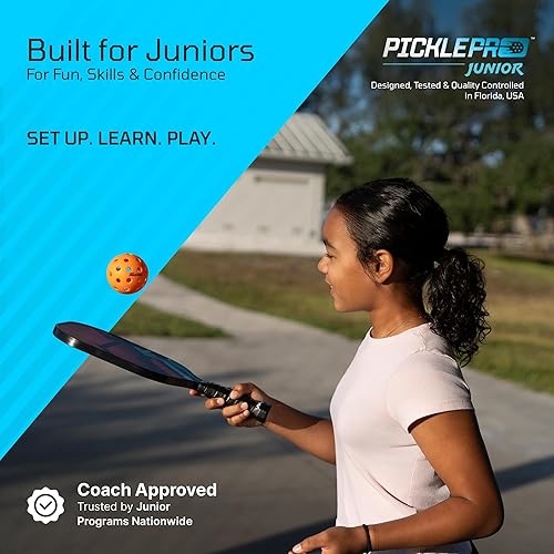 Miniatura 9 de PicklePro Junior - Juego completo de pickleball con red de 10 pies para jóvenes y familias, incluye 4 paletas junior, 4 bolas de pickleball, bolsa