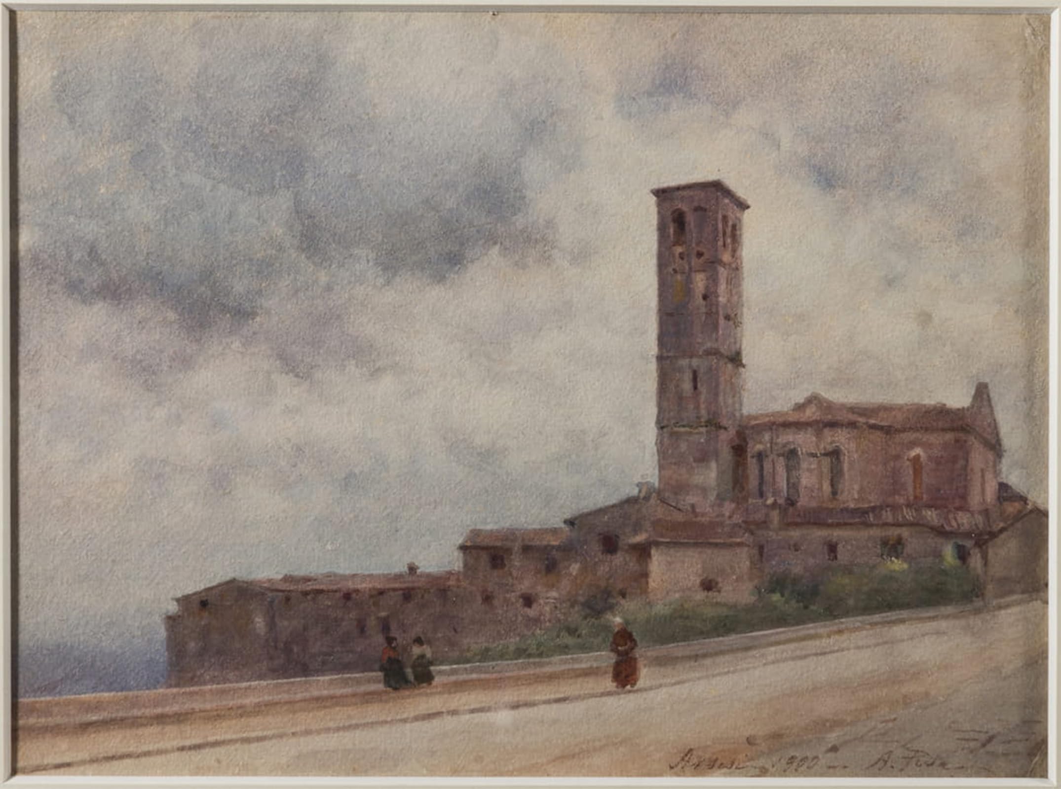 Posteriik No Frame Vintage Classic Picture Landscape Artwork Assisi By Alberto Pisa Portrait Canvas Painting For Office Home Decor 60X90cm