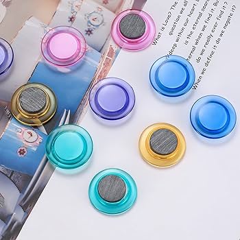 FINDMAG 20Pack Colorful Fridge Magnets, Transparent Magnets Small