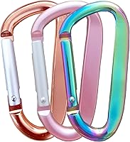 Vista 7 de Lindo clip de mosquetón, anillo Caribeener D de aleación de aluminio de 3 pulgadas, gancho de resorte para clip de llavero