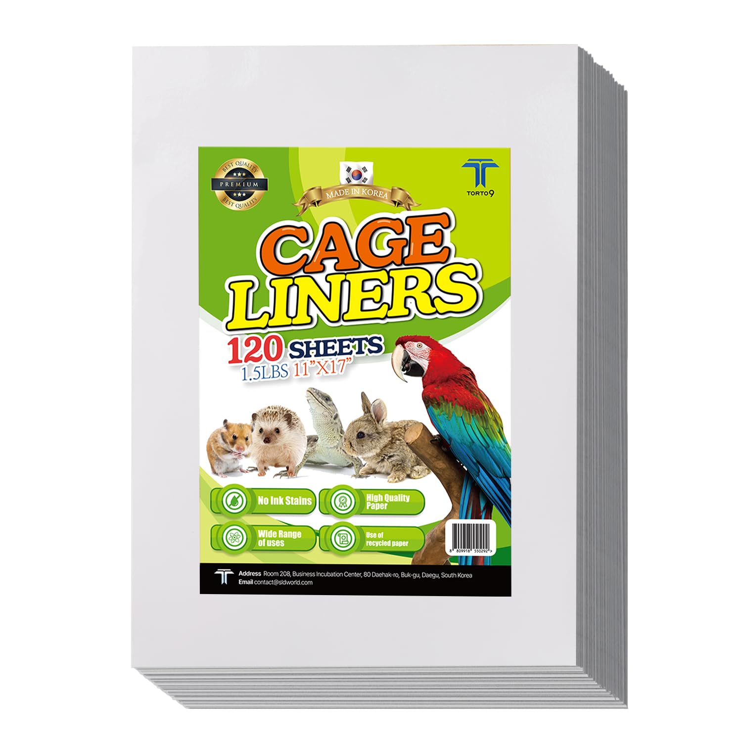 TORTO9 Cage Liner Sheets for Birds – 120 Pack, 11 x 17 in, 1.5 lb | Acid-Free & Non-Toxic Paper | Safe Pet Bedding, Craft Supply, Packing & Shipping Use