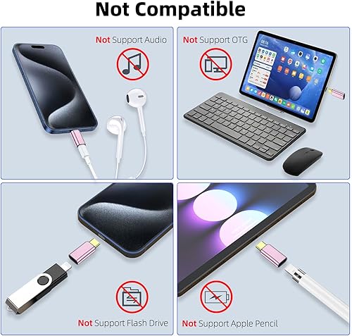 Miniatura 5 de Adaptador USB-C macho a Lightning hembra (paquete de 2), carga rápida PD y transferencia de datos para iPhone 1515 Plus15 Pro15 Pro Max, iPad Air,