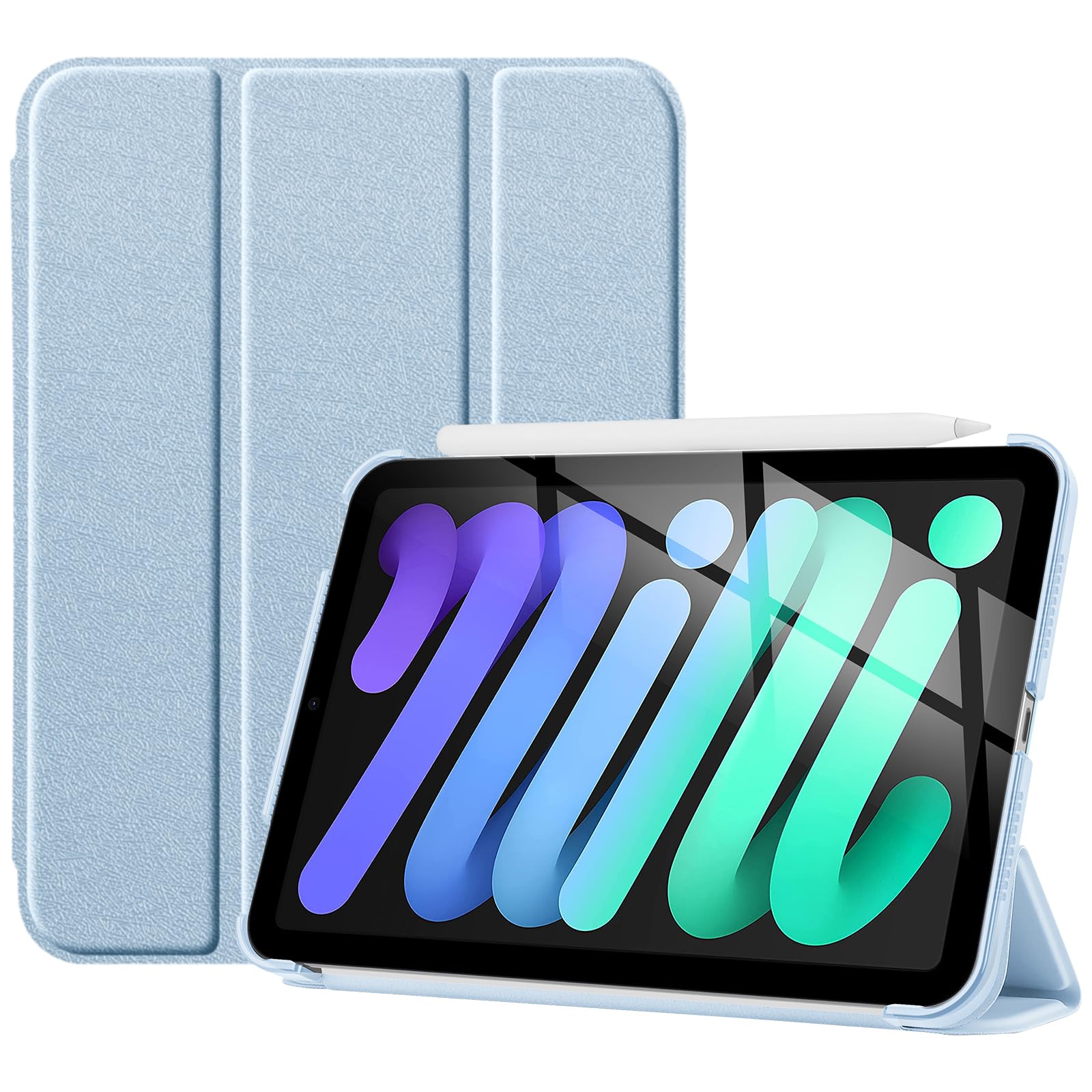 ProCase Smart Case for iPad Mini 6 8.3 Inch 2021 iPad Mini 6th Generation Case, Hard Back Cover Cases for 2021 iPad Mini 8.3" 6th Gen A2567 A2568 A2569 –Light SkyBlue