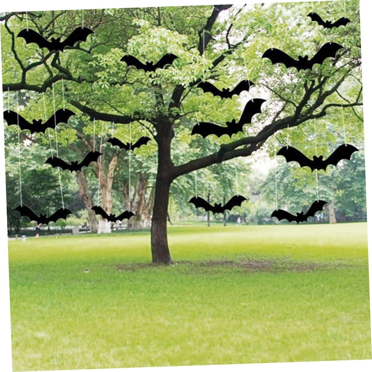 MAGICLULU 12pcs Simulation Flying Bats Hanging Decor Halloween Party Ornaments for and Haunted House Decorations Scary Felt Bats to Amuse Guests and Enhance Festive Atmosphere