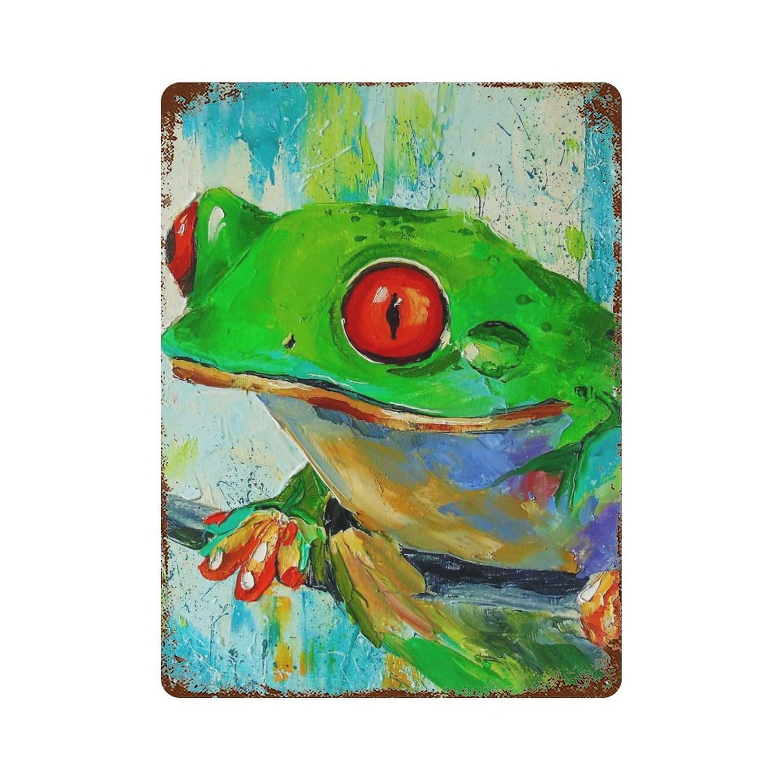 Vintage Rust Metal Sign with A Toad Design 15.7"x11.8", for Farmhouse, Kitchen And Entryway Decor, Novelty Wall Decor