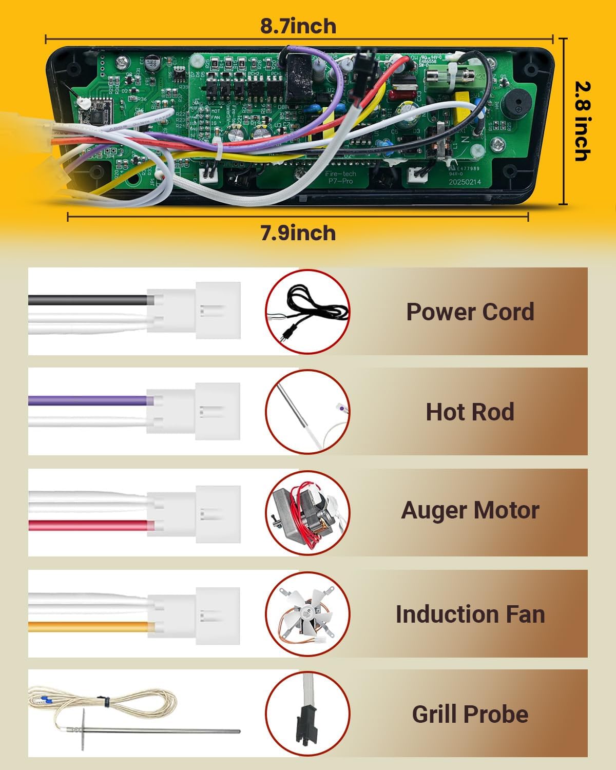 JZW-Shop AC03P7Pro Wireless Control PID Control Board for Pit Boss Lexington, Classic, Austin XL, Matte Black Pellet Grills (Excludes Onyx & Tailgater Series)