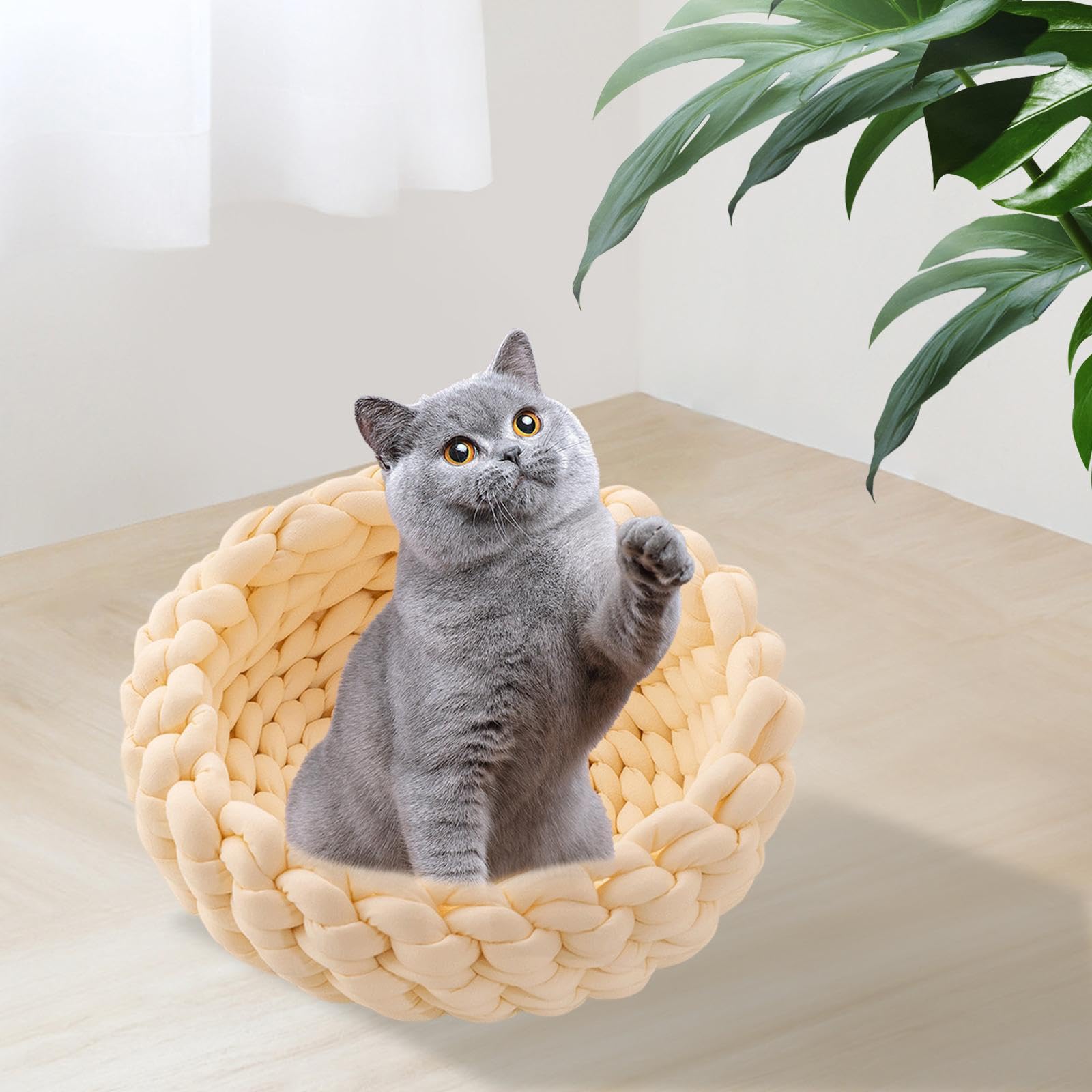 猫の巣猫の草編み巣4