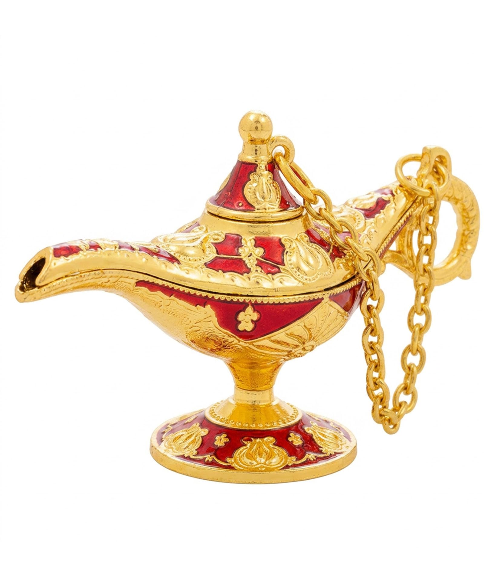 NHCDFA Aladdin Lamp, Aladin Chirag Lamp, Themed Party Centerpiece, Halloween Costume Accessory, Home Office Decor, Red Magic Lamp, Compact Display Piece for Shelves and Desks-image-22
