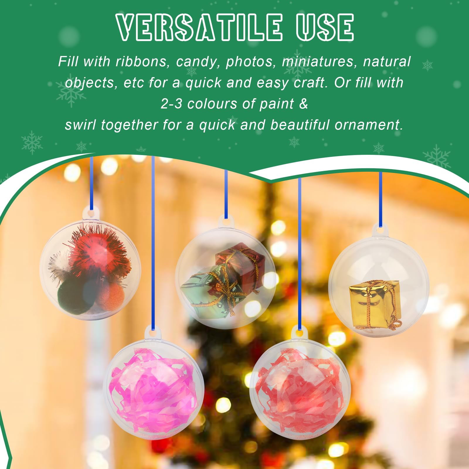 100Pcs Mini Boule En Transparente Boule À Remplir Transparente Boules D