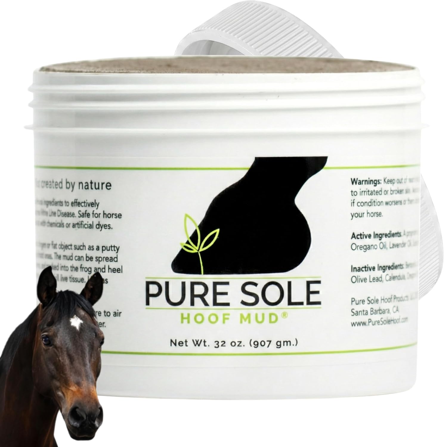 Hoof Clay for Horses | Pure Sole Hoof Mud | for Horses with Thrush-Prone Hooves, Deep Sulcus Cracks & White Line Issues | Thick Creamy Hoof Clay for Wet, Muddy Conditions, 8 oz