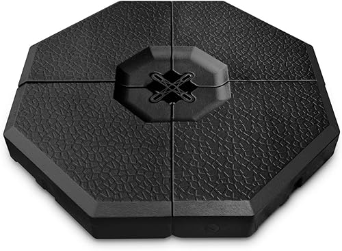Giantex 4 bases de sombrilla de patio con desplazamiento de 350 libras, base octogonal para sombrilla rellena de arena y agua para sombrilla