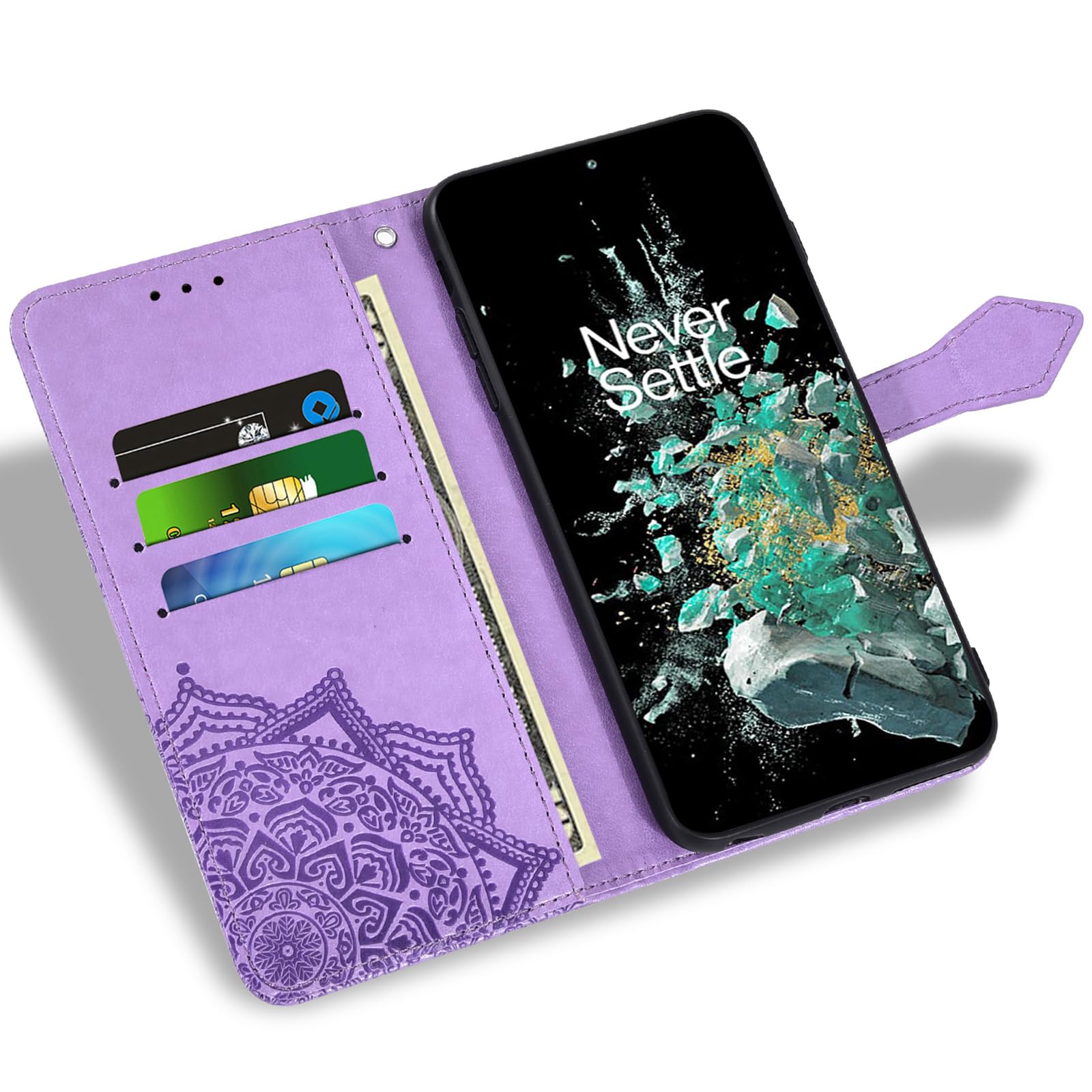 Asuwish Custodia Portafoglio Con Supporto Per OnePlus 10T/ Ace Pro - Pelle Con Motivo Girasole, Include Vetro Temperato E Cinturino - 4
