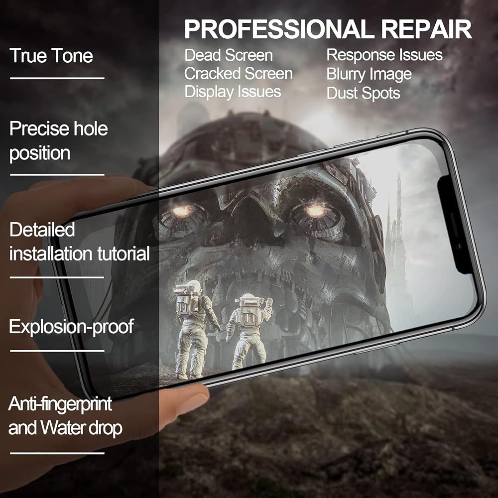 for iPhone 12/12 Pro Screen Replacement Kit 6.1" LCD Display 3D Touch Digitizer Assembly with Repair Tools and Frame Adhesive (Model A2403/A2172/A2402/A2404/A2407/A2341/A2406/A2408)
