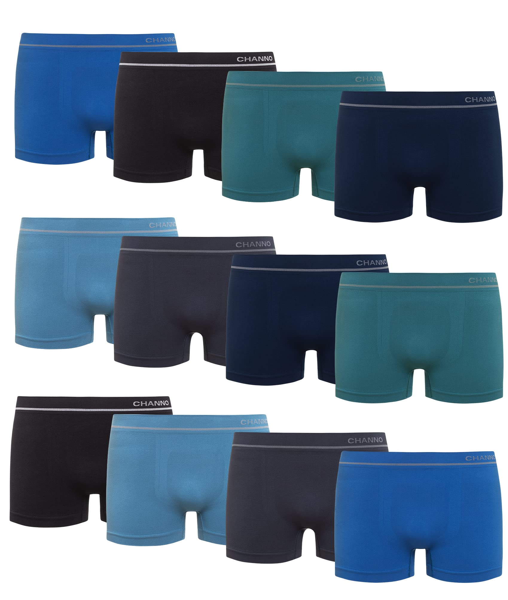 Channo Boxer in Nylon Senza Cuciture, Morbidi e Confortevoli. Design Originale a Tinta Unita
