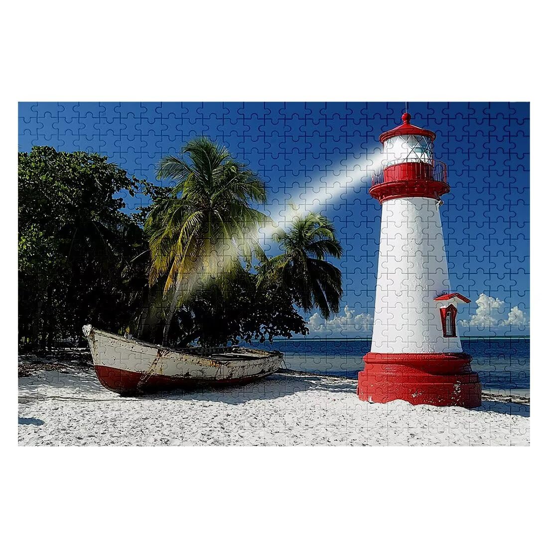 Puzzle 2000 sztuk puzzle plażowe latarnia morska dla dorosłych i całej rodziny rozmiar 99 x 70 cm wysokiej jakości opakowanie, klasyczne kreatywne rozrywki zabawne wyzwania do dekoracji świątecznych L