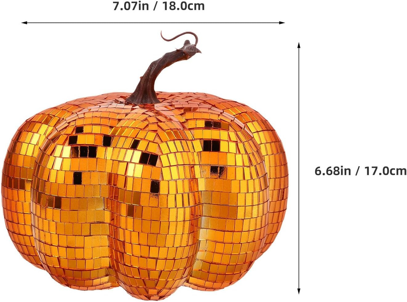 Glitter Mirror Pumpkin: Fall and Holiday Decor - Artificial Reflective Pumpkin for Farmhouse - Thanksgiving Table Centerpiece Harvest Party Supply