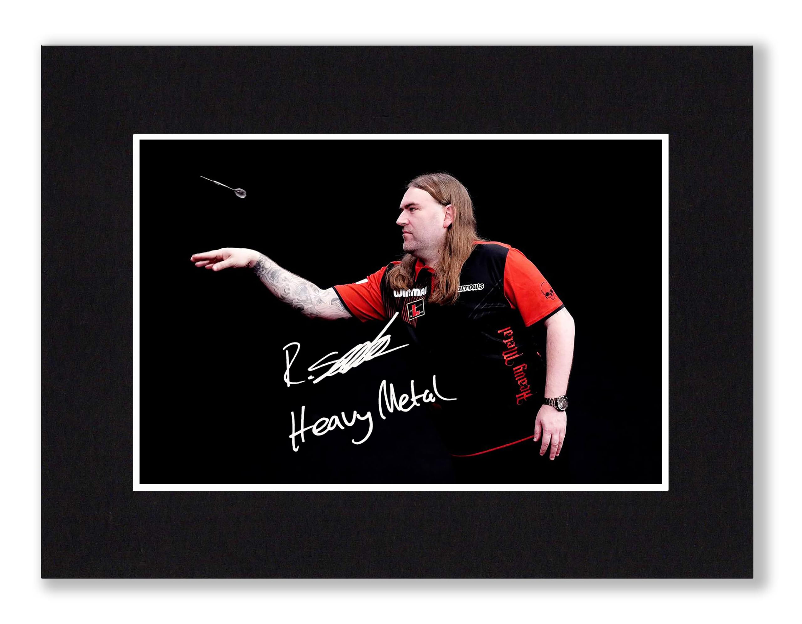 RJR PRINTS Ryan 'Heavy Metal' Searle - Signed 8x6 Inch Darts Mounted Photo With A Print Pre Printed Signature Which Would Make A Great Autograph Gift For A Fan, Ready To Be Framed.