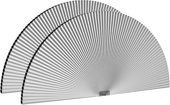 Myshade Arch Window Shades Half Circle Blackout Cellular Shades Cordless No Drill Blinds for Windows Half Moon Honeycomb Fabric No Tools Room Darkening Shades Easy Install (2PCS White 72 W X 36 H)
