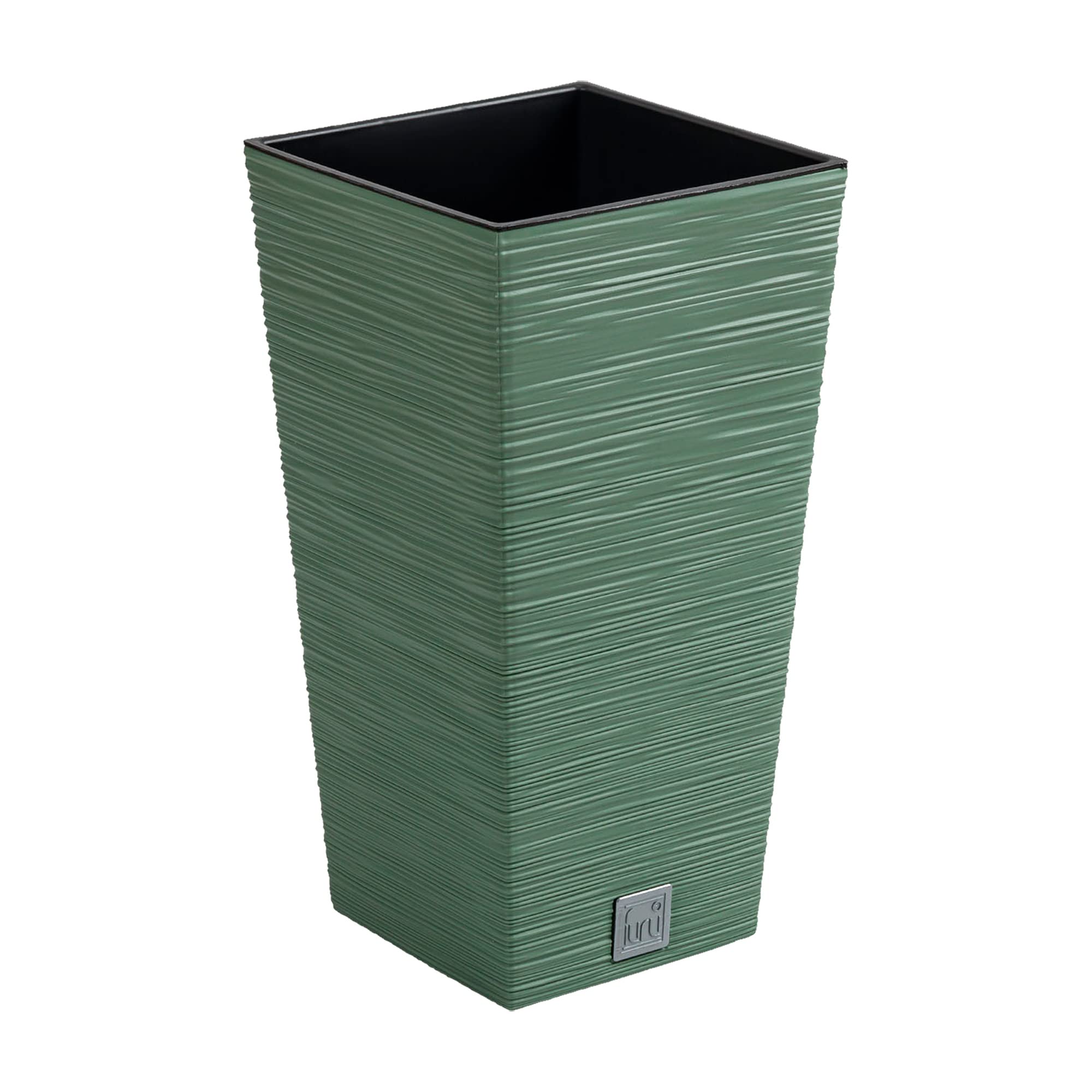 Prosperplast Furu Collection 20 x 20 x 38 cm Ground Planter with Reservoir, 5 Litre Capacity, Green, Terra