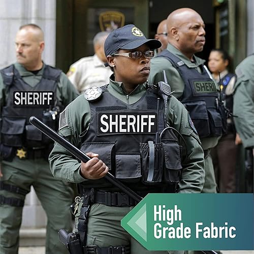 Miniatura 4 de Parche de tela de bordado grande de 10 x 3 pulgadas, color blanco y negro, para policía policial, chaleco táctico, chaqueta, uniforme, placa