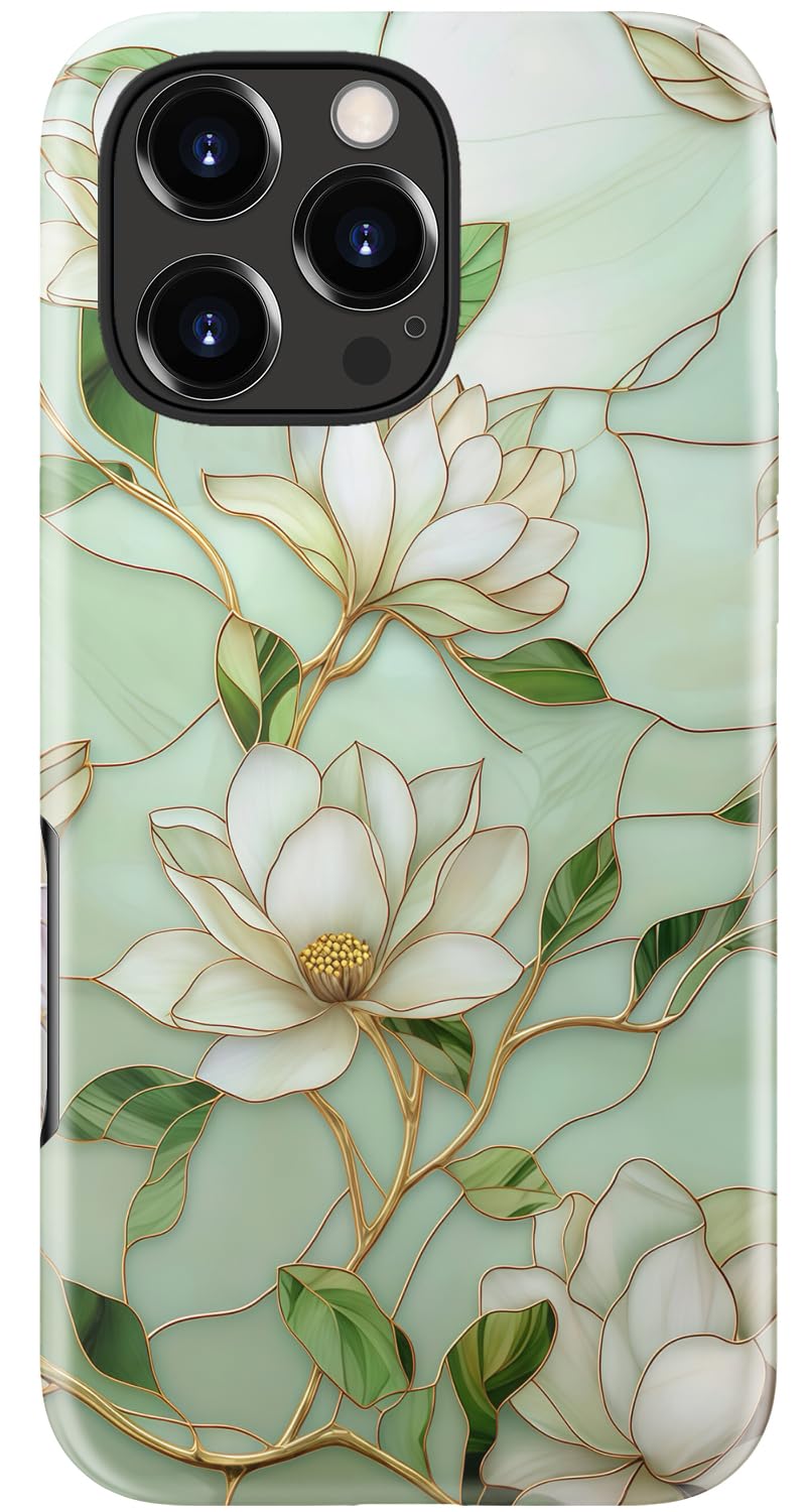Goodon for iPhone 17 Pro Max Case Cute, Preppy Floral Design,Slim Silicone Protective Hard Cover, Wireless Charging Compatible Aesthetic Glossy Y2K Phone Cases for Women Girls, Marbled Floral Veins — view 46