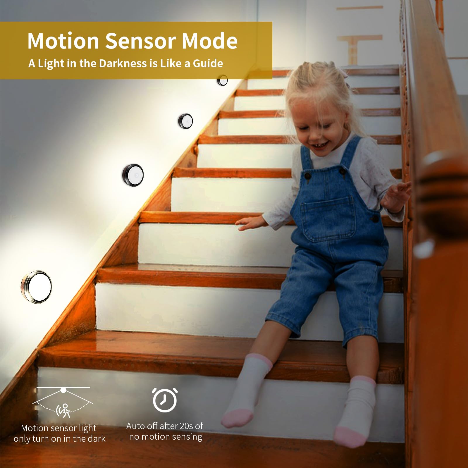 Petorobot Puck Lights Motion Sensor Light Indoor with Remote Battery Powered Under Cabinet Lights Wireless with Alarm Timer Dimmable Function Closet Lights for Cabinet Stairs Shelf Wardrobes