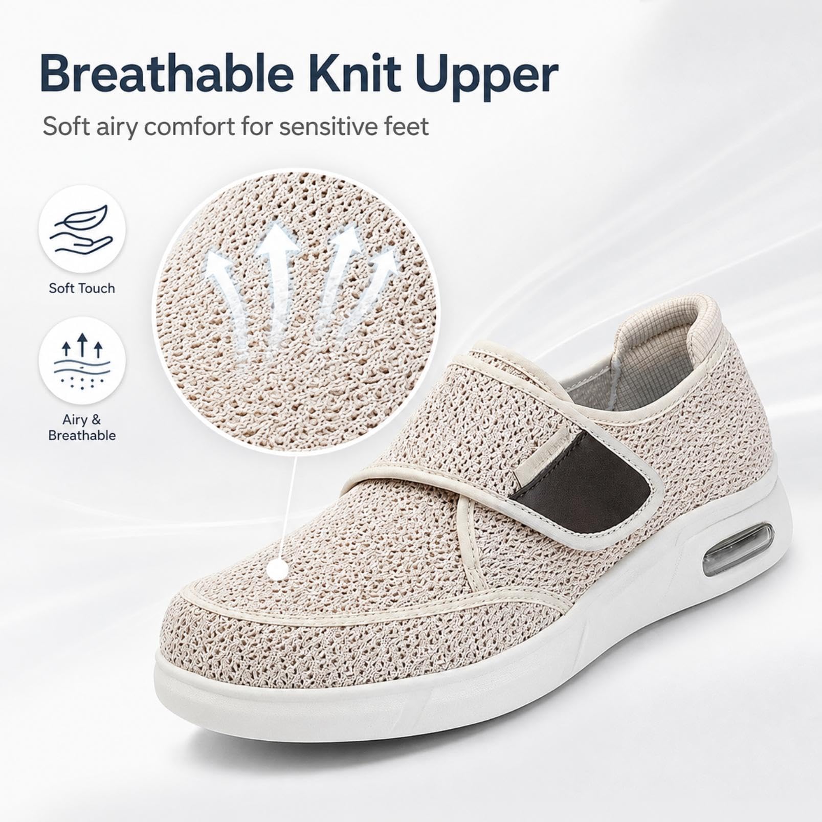 Genérico Zapatos Diabéticos Ajustables Malla Transpirable Air Cushion