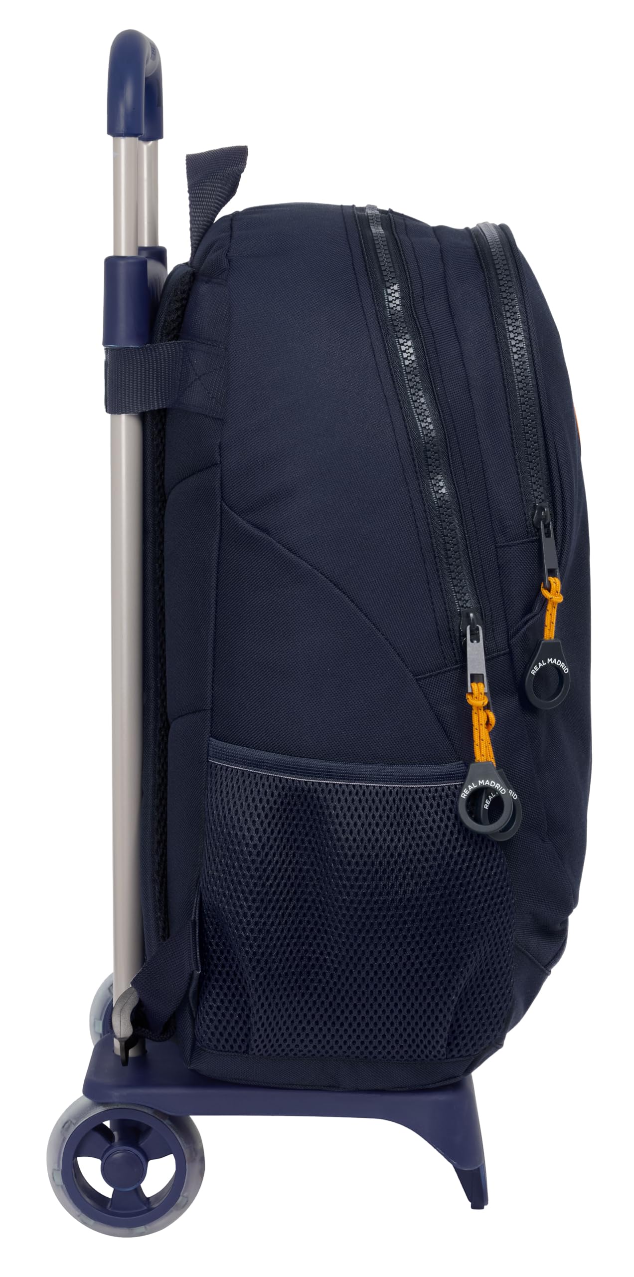 Safta REAL MADRID 2ª EQUIPACIÓN 24/25 - Mochila Escolar con Carro, Ideal para Niños de Diferentes Edades, Cómoda y Versátil, Calidad y Resistencia, 33x15x43 cm, Color Azul Marino
