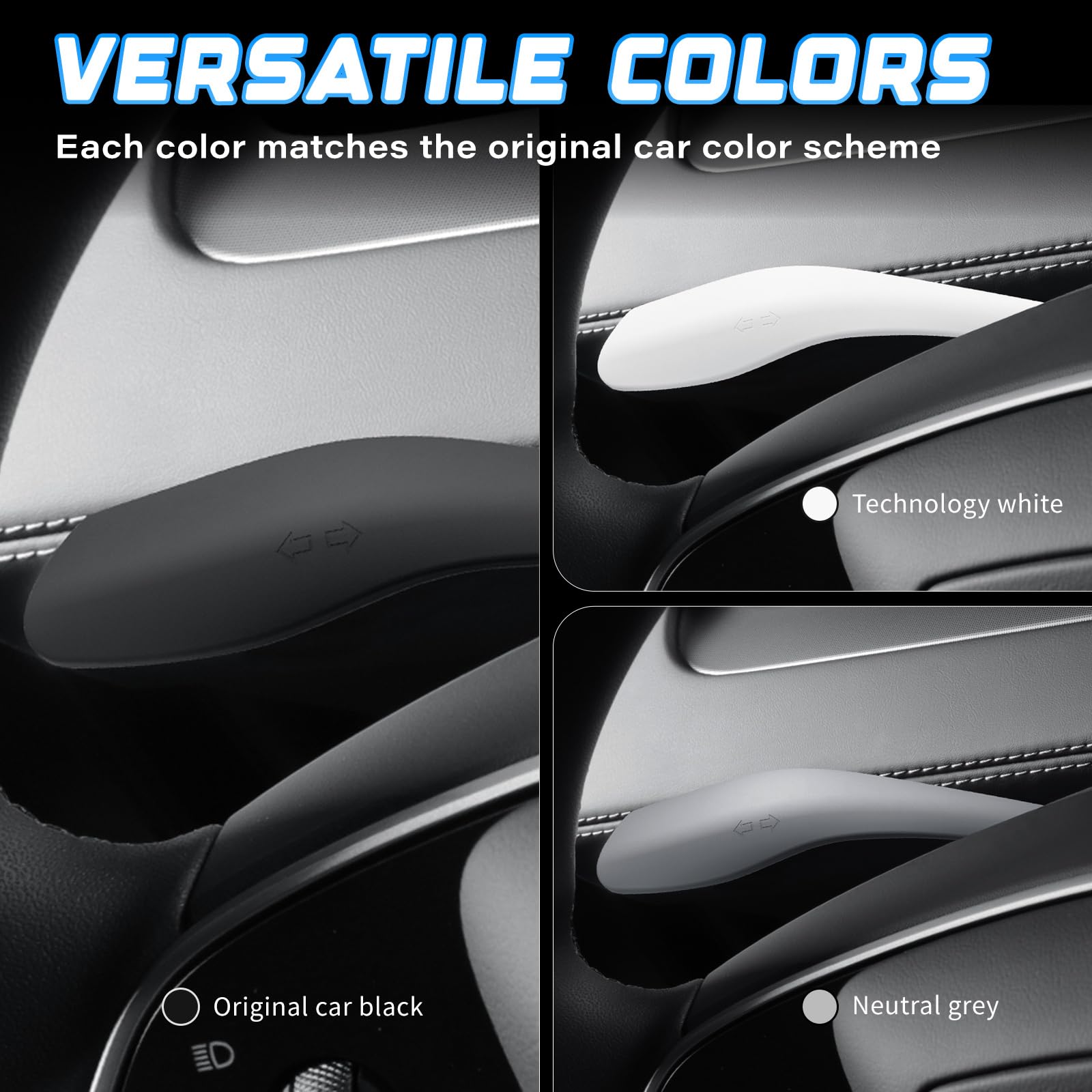 Tesla Model Y Juniper 2025 Accessories - Silicone Steering Wheel, Gear Shift, Wiper & Paddle Covers Set (White) - View #4