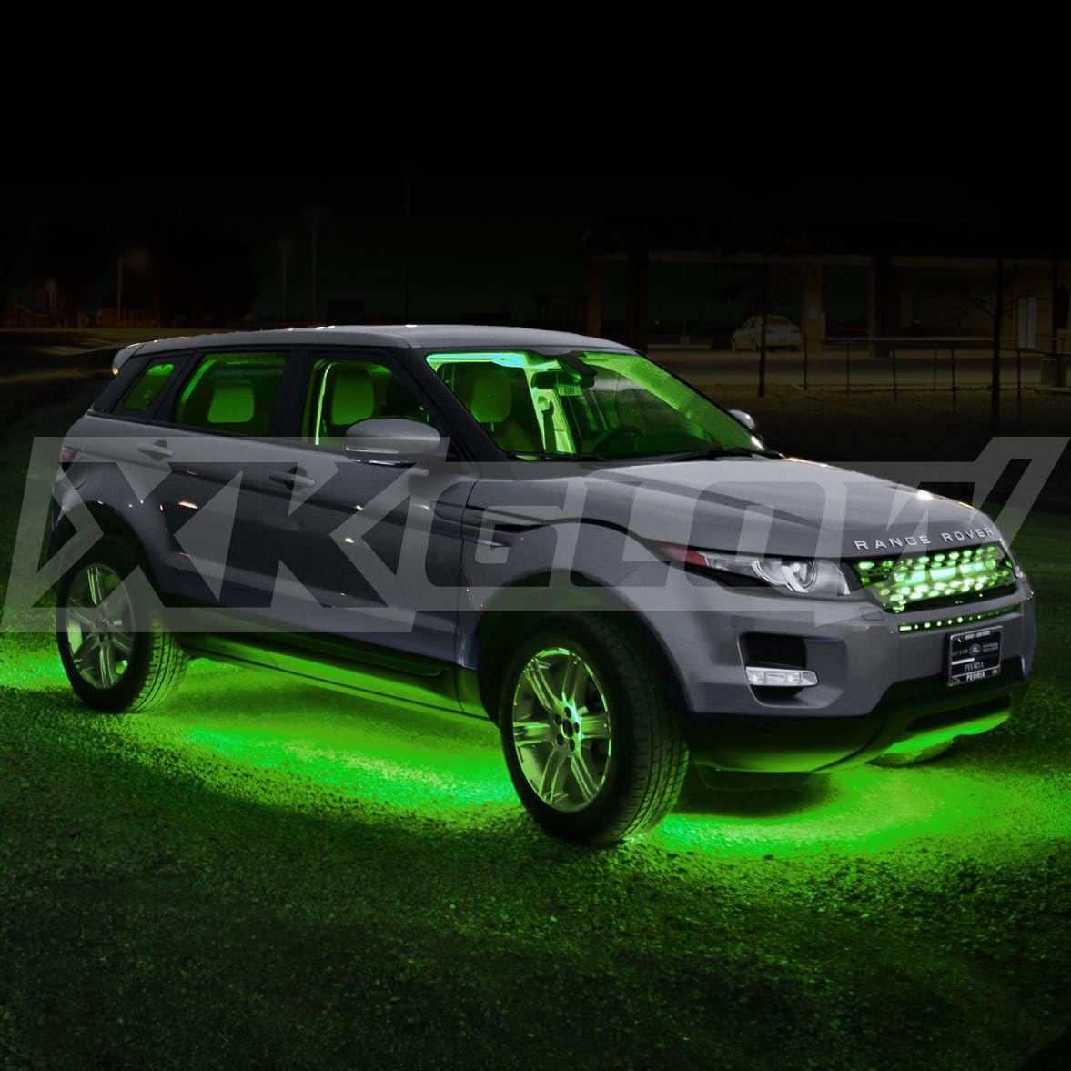 Green 8pcs 24" Tubes Three Mode LED Undercar Neon Accent Light Kit Waterproof Ultra Bright + Plug & Play All Accessories Included