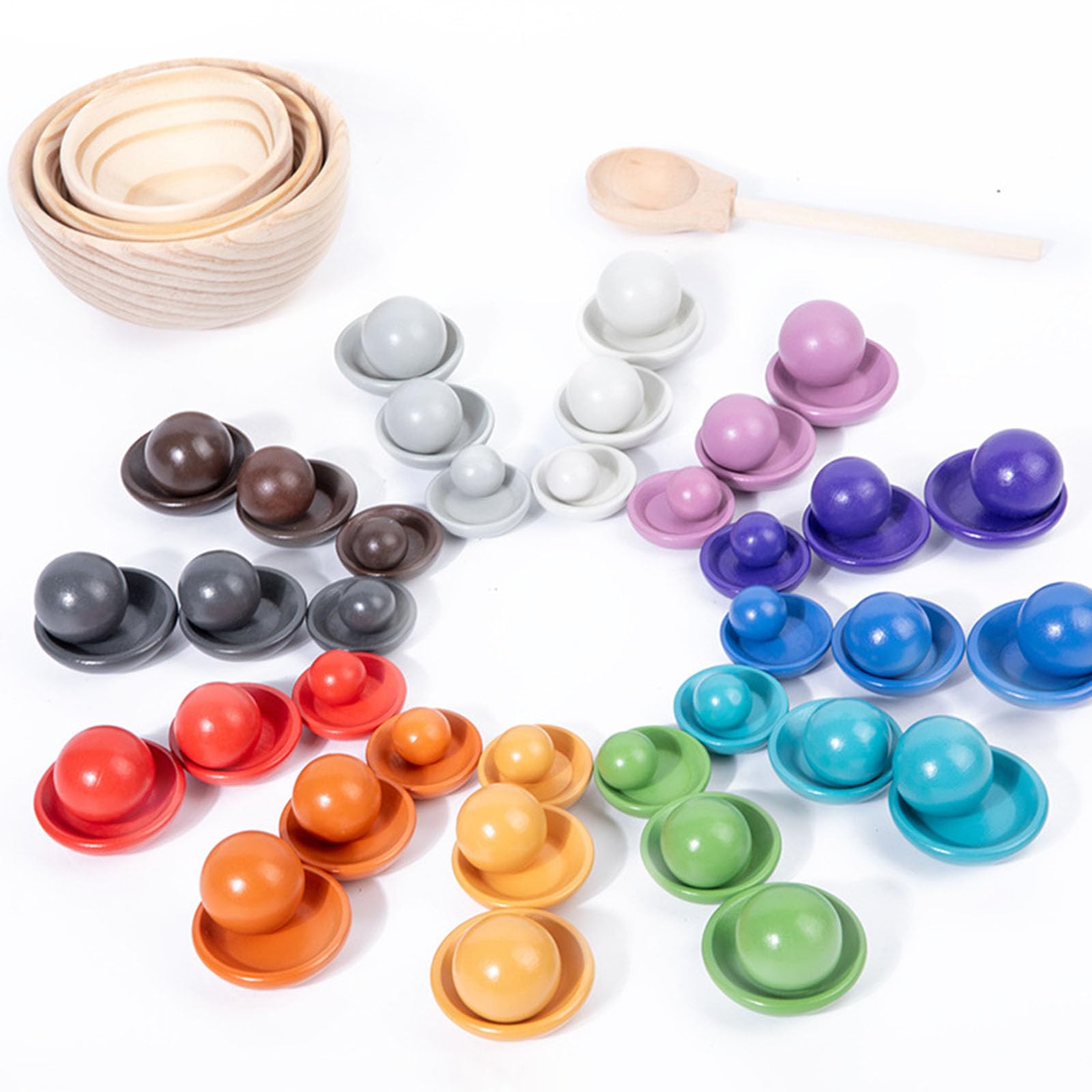 Zahlen und Farbübereinstimmungsspielzeug für, Lernspielzeug, Puzzle, Holz, Lernhilfen, Vorschulkinder, pädagogische Feinmotorik