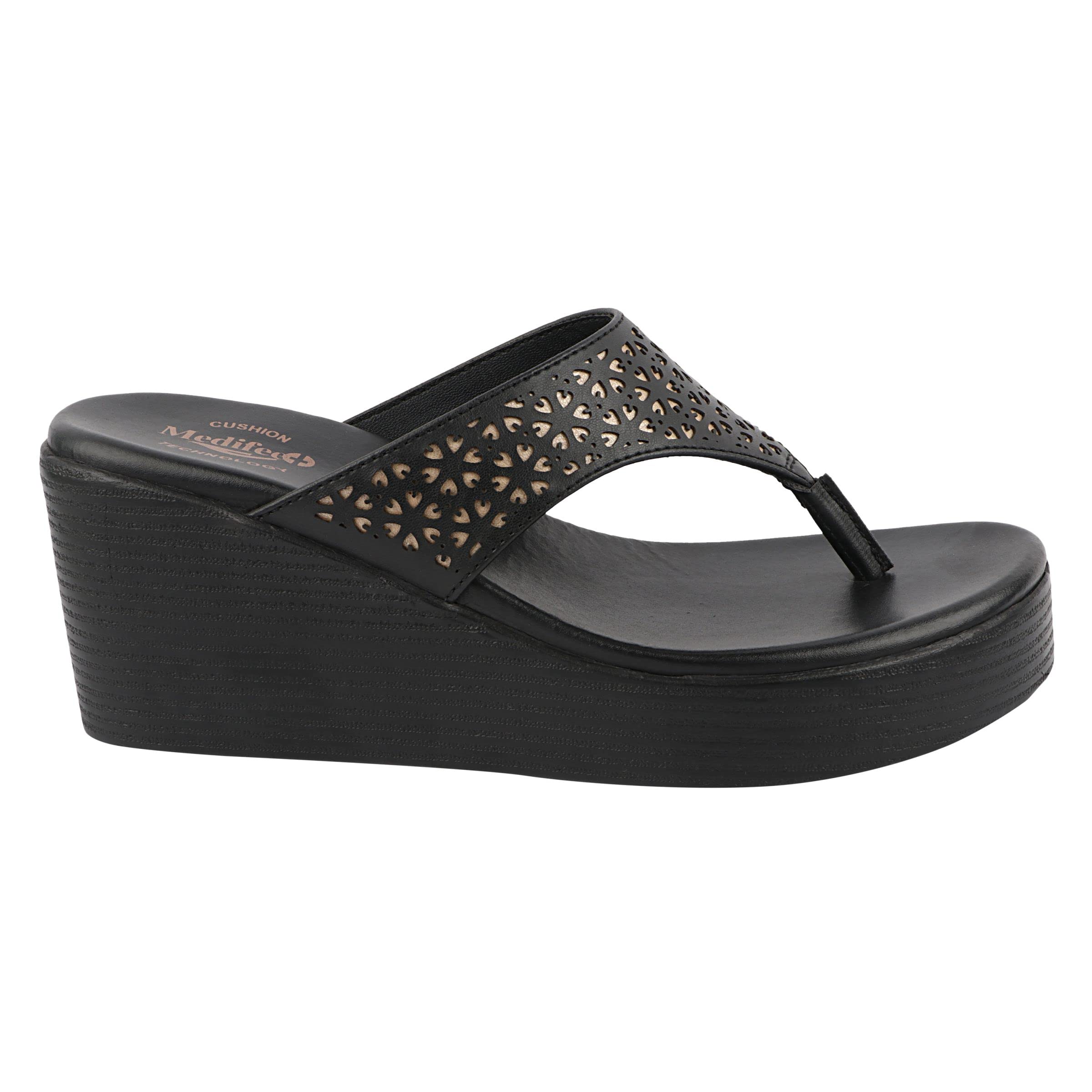 Medifeet Womens Black Judy Platforms (Numeric_6) (B0C394VX8X) Amazon Price History, Amazon Price Tracker