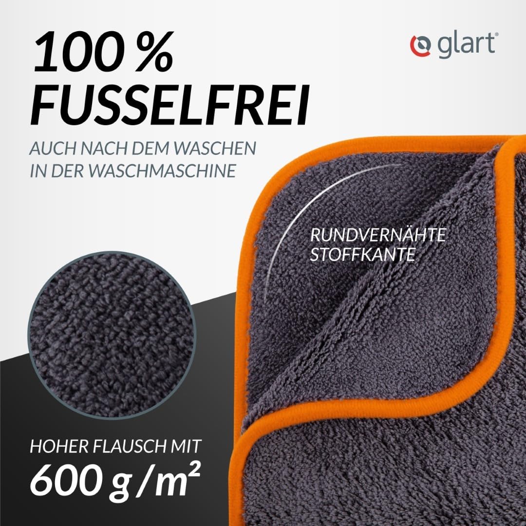 Glart Premium Car Care Kit - 3-Piece Microfiber Set With Polishing Pad, Drying & Buffing Cloths (40x40 Cm) - View #5