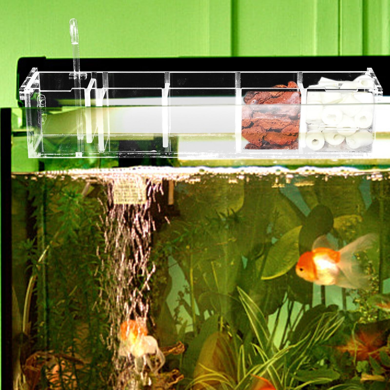 DOITOOL Transparente Aquarium Filter Kasten aus Acryl Multifunktionaler Hängefilterkasten mit Schneller Schadstoffentfernung Einfache Struktur für Heim Aquarien und Fischbecken