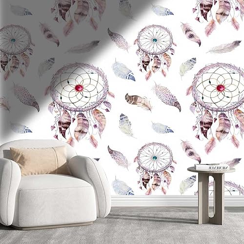 Papel para Pared Decorativo White Bohochic Cabinet Contact Paper Wall Decor Wainscoting Panels No Extra Glue Needed (W) 78.7" X(H) 59"