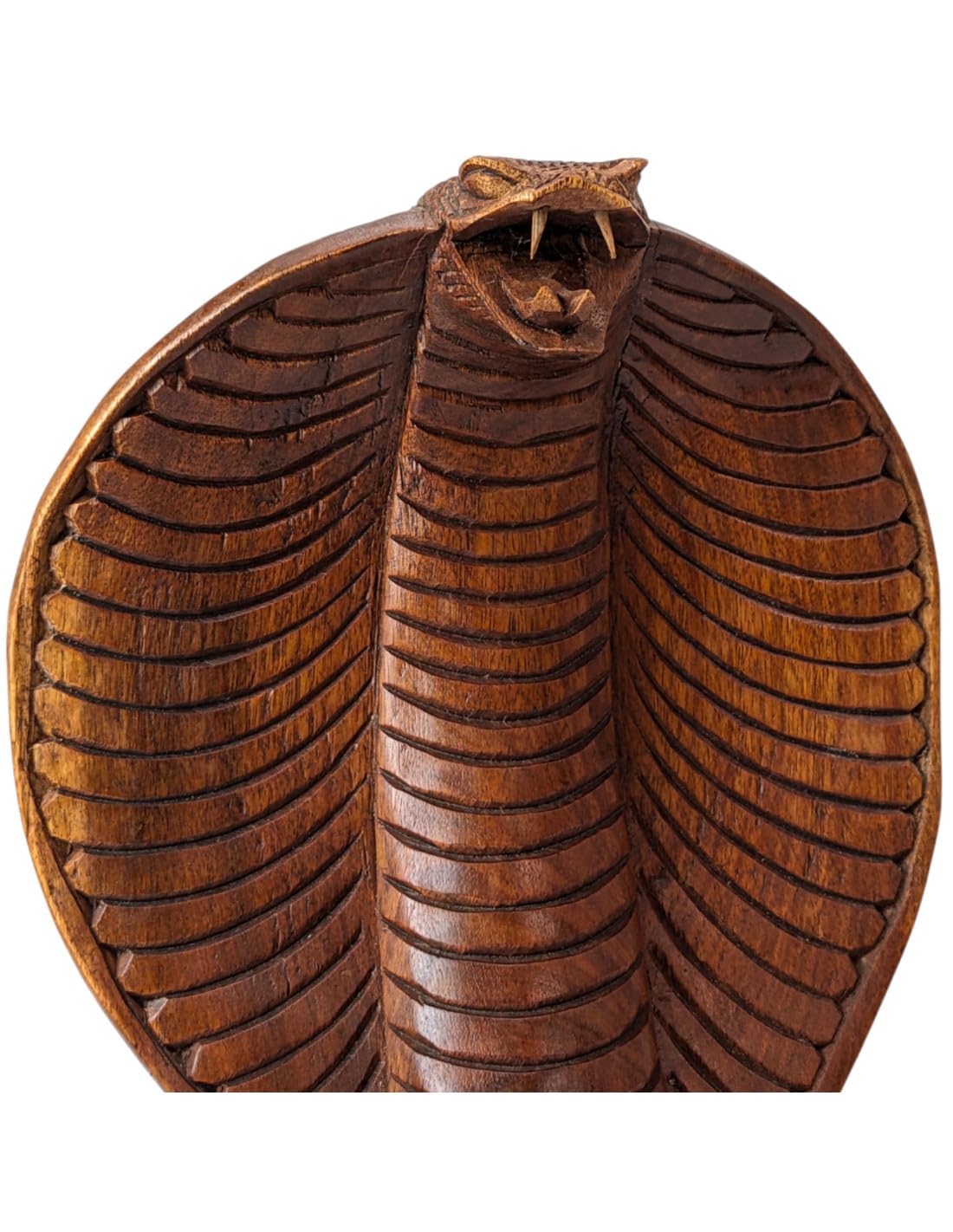 Artesanal Estatua Serpiente/Cobra 25cm de Madera Exótica tallada Mano