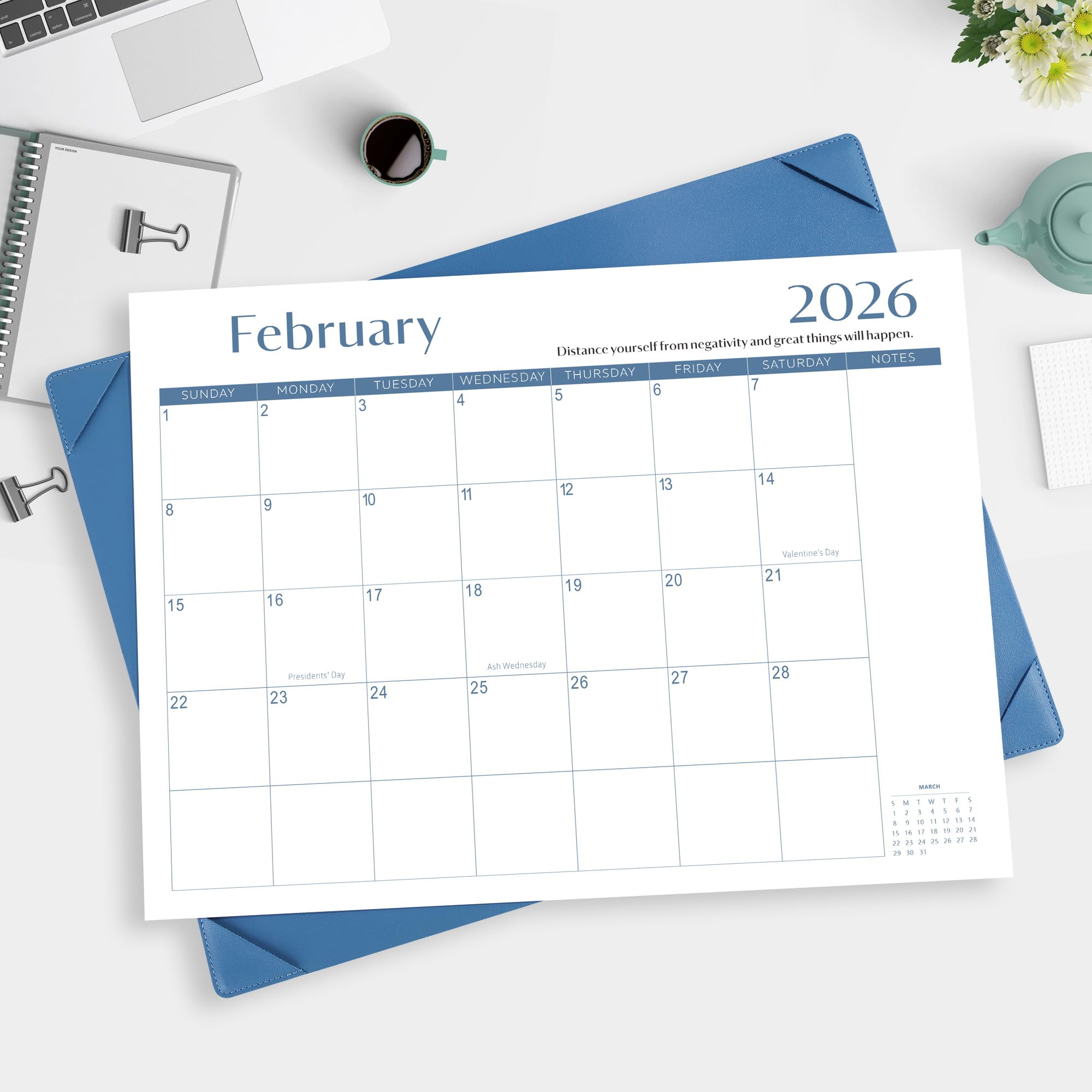 Gannyfer Large Desk Calendar 2024-2025 with Desktop Mat, Simplified 22" x 17" Desktop Pad Calendar, 18 Month Table Calendar from Jul 2024 to Dec 2025, Office Supplies Perfect for Home School and - Image 2