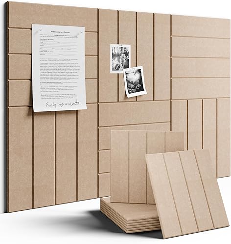 Miniatura 91 de FLUXYNARA - Tablero de anuncios de fieltro 48 x 36 pulgadas, alternativa al corcho, paquete de 12, 70 lengüetas adhesivas, panel de pared grueso