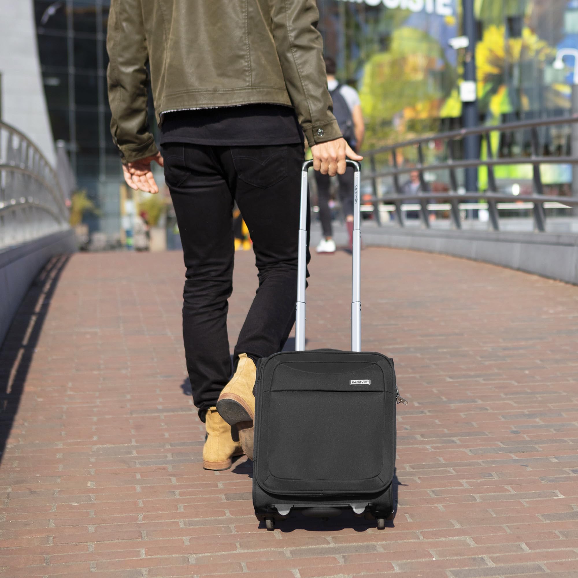 CarryOn Air – Miękka walizka kabinowa pod siedzenie 40 cm, trolley 23 l (Czarny, Mini)